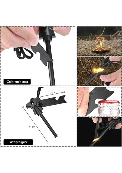 Dagoutdoor Magnezyum Çubuğu Ateş Başlatıcı Su Geçirmez, 12.000+ Kullanım, Düdük Hediyeli indirimleri