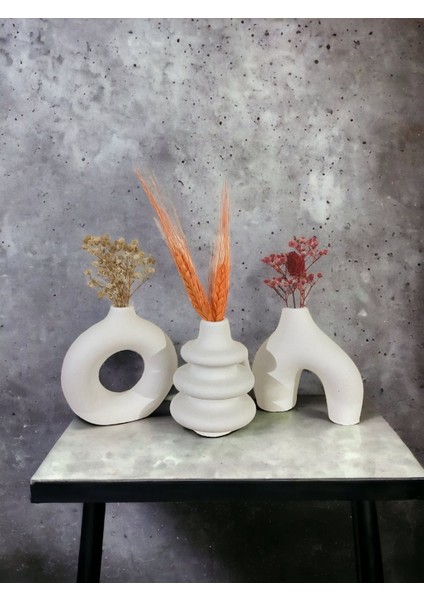 Bohem 3 Adet( Üçlü ) Vazo Set Iskandinav Tarzı Vazolar modelleri