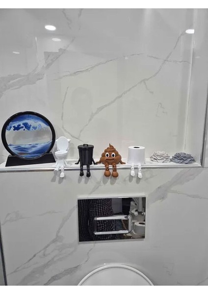 4'lü Eğlenceli Banyo Dekoratif Figür Seti /tuvalet Kağıdı, Çöp Kovası, Kaka Emojisi ,klozet Aksesua fiyatları