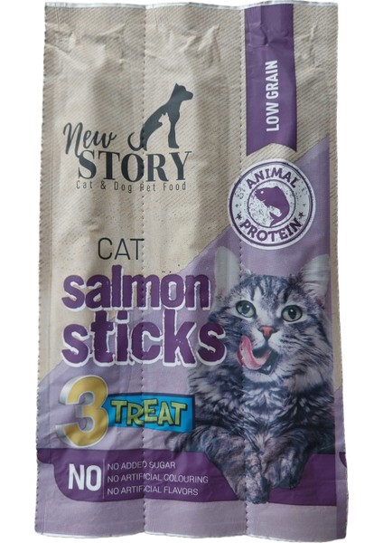 Somonlu 2 adet 3lü Kedi Ödül Çubuğu, Bonisa 4-Cat-Salmon-Punch