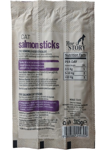 Somonlu 2 adet 3lü Kedi Ödül Çubuğu, Bonisa 4-Cat-Salmon-Punch