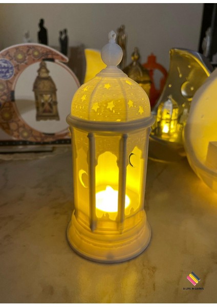 Ramazan Feneri - (Tealight LED Hediyeli ) Fanos Ev Ofis Süsü Hoşgeldin Ramazan Işık Modern Dekorati fiyatları
