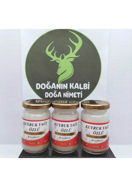 Kuyruk Yağı Kremi 3 Adet Bamya Tohumu Yağı Doğal Güçlendirilmiş Özel Formül Saf ve Doğal