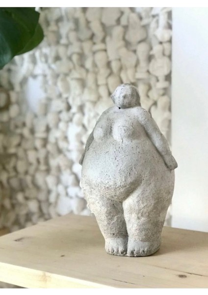Ev Dekor Dekoratif Ikili Gri Fat Lady Iskandinav Heykel Biblo Biblo Büst Aksesuar