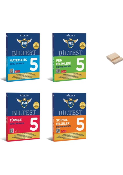 5. Sınıf Biltest Serisi Matematik Fen Türkçe ve Sosyal 4lü Set Soru Bankası + Telefon Tutucu