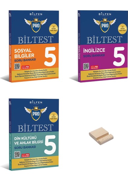5. Sınıf Biltest Serisi Sosyal Bilgiler Din ve Ingilizce 3lü Set Soru Bankası + Telefon Tutucu