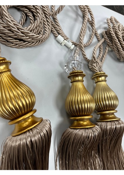 Fon Perde Bağlama Gold Kuka Vizon Tavan Lüks Korniş Braçol Tek Adet