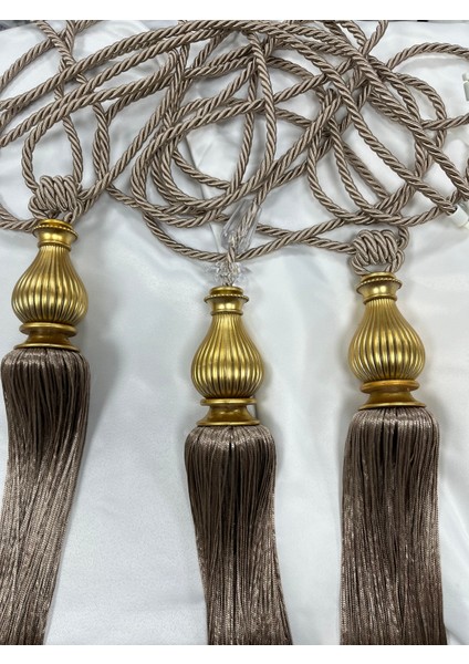 Fon Perde Bağlama Gold Kuka Vizon Tavan Lüks Korniş Braçol Tek Adet