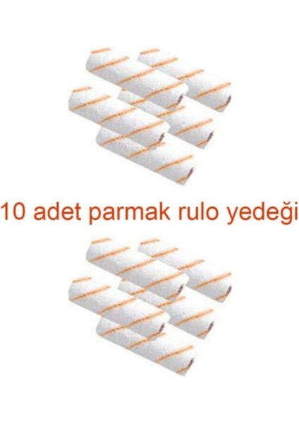 Ekonomik Parmak Rulo Yedek 10 cm ( 10 Adet ) - Fırça - Beyaz
