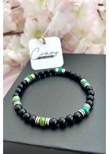 6 mm Oniks & Turkuaz Doğaltaş Erkek Bileklik