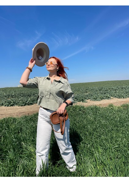 Keten Cutout Detaylı Gömlek