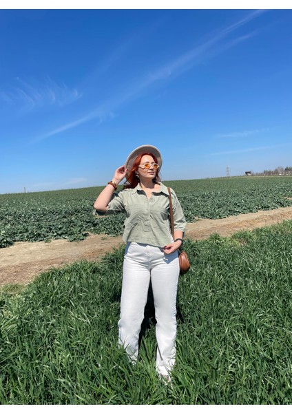 Keten Cutout Detaylı Gömlek fırsatları