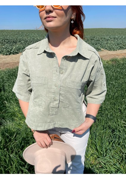 Keten Cutout Detaylı Gömlek indirimleri