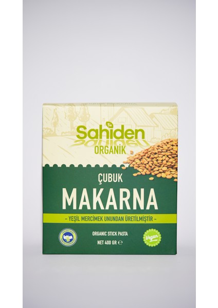 Çubuk Makarna Vegan Yeşil Mercimek