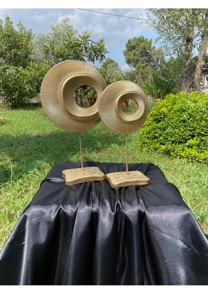 2'li Şık Dekoratif Halka Gold Renk Dekor Obje modelleri