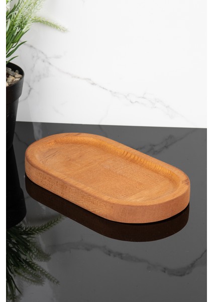 Doğal Ahşap Sunumluk Yağdanlık Stantı Sabunluk Stantı Ahşap Sunumluk Tahta Stand 18 cm x 9.5 cm