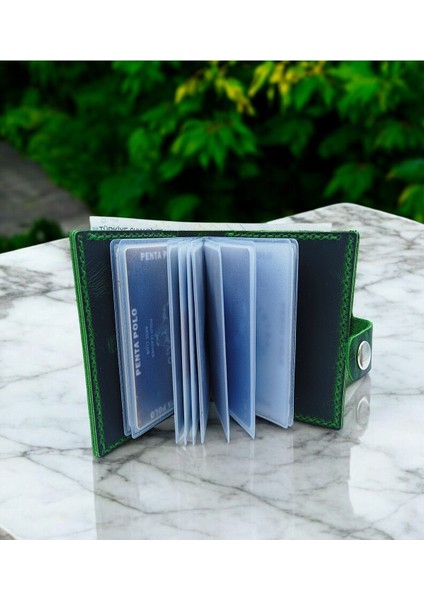 Cronder Deri Şeffaf Gözlü Cüzdan Kartlık