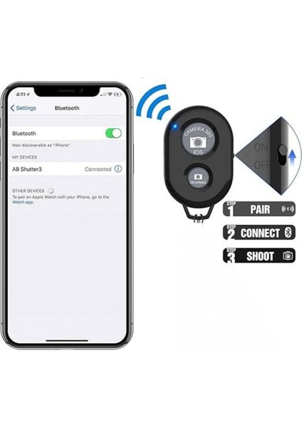 Uzaktan Kumanda Selfie Fotoğraf Ünitesi, Bluetoothlu Selfie Fotoğraf ve Video Çekme, Tripod Uzaktan Kayıt Kumandası fiyatları