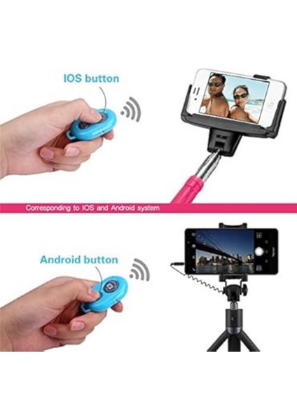 Uzaktan Kumanda Selfie Fotoğraf Ünitesi, Bluetoothlu Selfie Fotoğraf ve Video Çekme, Tripod Uzaktan Kayıt Kumandası modelleri