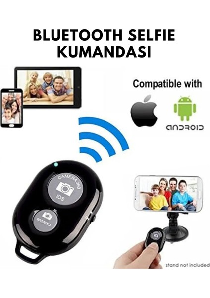 Uzaktan Kumanda Selfie Fotoğraf Ünitesi, Bluetoothlu Selfie Fotoğraf ve Video Çekme, Tripod Uzaktan Kayıt Kumandası fırsatları