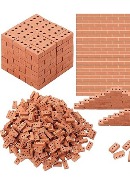 Minyatür Tuğla Lüks Ev Inşaat Seti (3 Delikli Tuğla)