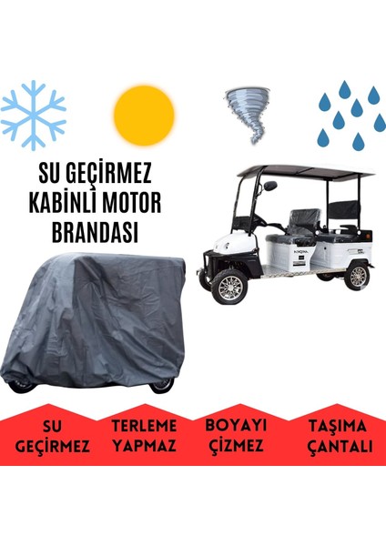 Arora Polo Plus Kabinli 4 Tekerlekli Motor Brandası Su Geçirmez