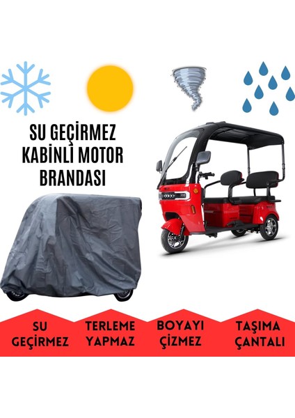 Jpn Motor Anton Kabinli 3 Tekerlekli Motor Brandası Su Geçirmez