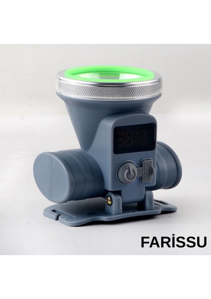 Ultra Güçlü 60W Dijital Göstergeli Kafa Feneri – Şarjlı, Su Geçirmez, 3 Modlu