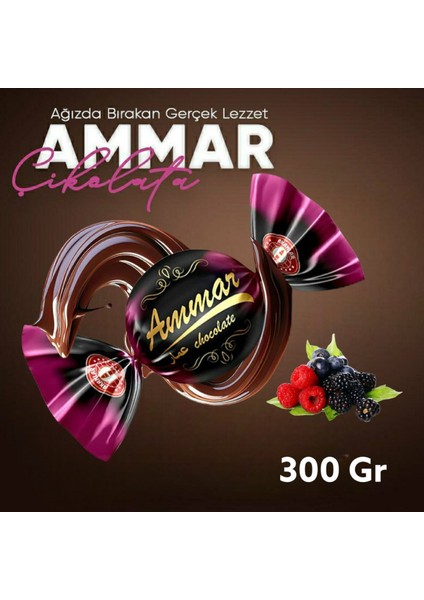 Bitter Kaplamalı Dut Aromalı Bayramlık Ikramlık Ammar Çikolata 300 gr