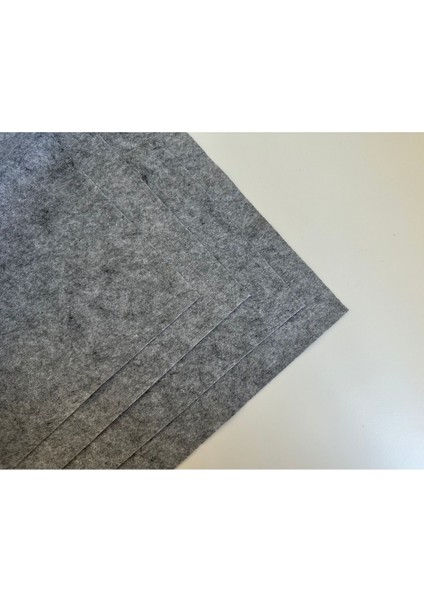 Gri Renk Metrelik Ince Keçe Kumaş Keçe 1 mm Aktivite Keçesi Renkli Keçe 1 Metre (100 cm x 100 Cm)