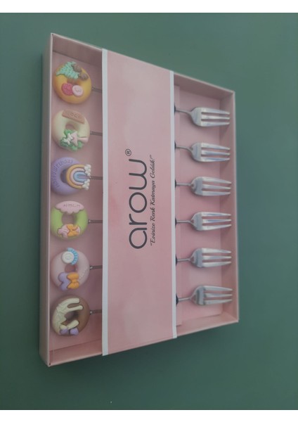 Pink&more Altın Sarısı 6 Lı Çatal Donut