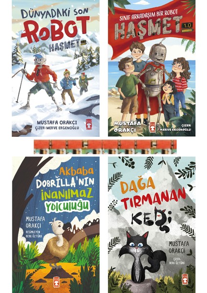 2. sınıf- Arkadaşım Bir Robot-Haşmet, Dünyadaki Son Robot Haşmet, Dağa Tırmanan Kedi​(4kitap)