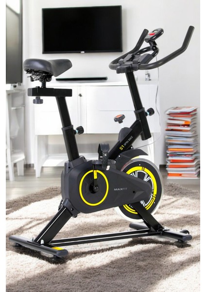 Garantili Maxfit S1 Spinbike Direnç Ayarlı Elden Nabız Ölçer Ayarlanabilir Sele ve Gidon modelleri