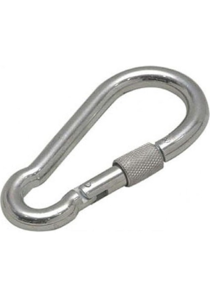 Büro Iş Güvenliği Için 2adet 4x40mm Kilitli Galvaniz Çelik Karabina Seti