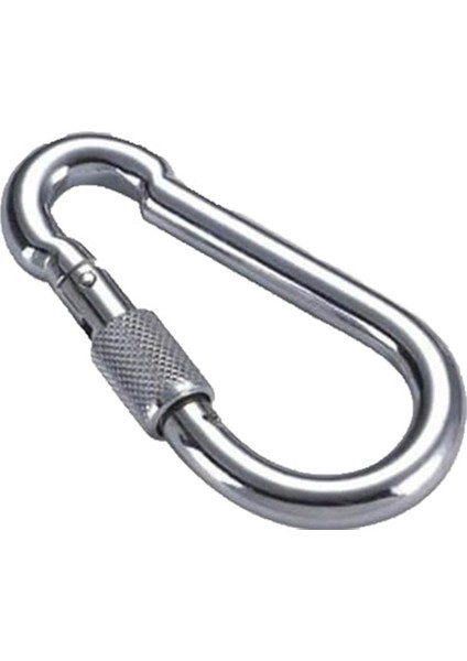 Büro Iş Güvenliği Için 2adet 4x40mm Kilitli Galvaniz Çelik Karabina Seti