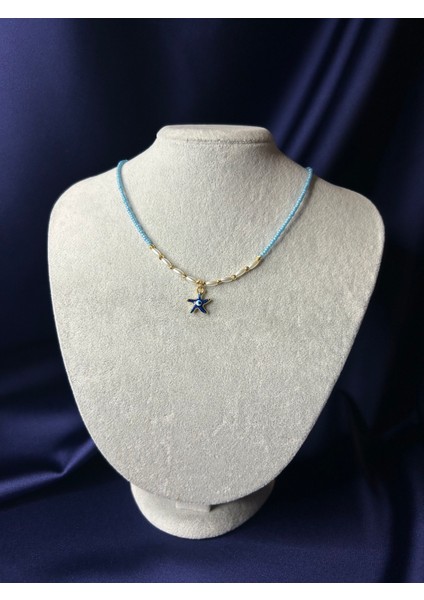 Deniz Yıldızlı Incili Boncuk Kolye modelleri