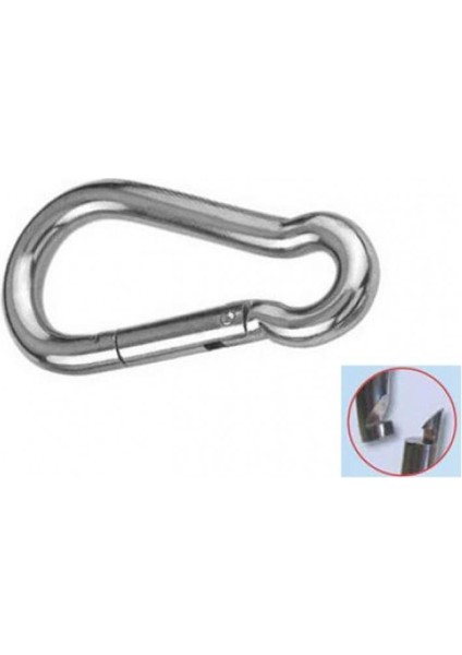 Büro Iş Güvenliği Için 2adet 4x40mm Yaylı Galvaniz Çelik Karabina Seti