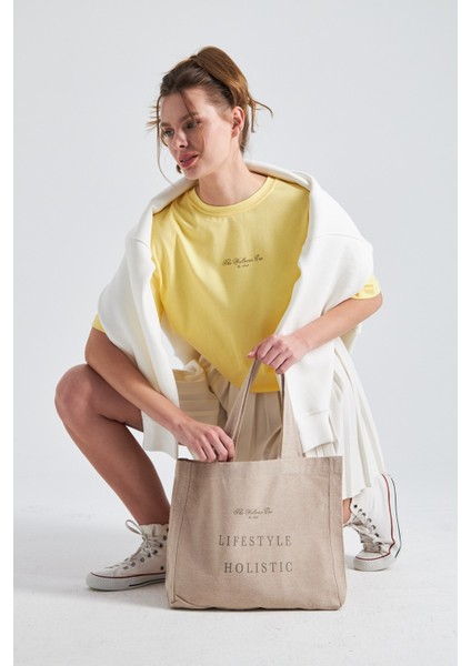 The Wellness Era Baskılı %100 Pamuk Oversize Kadın Tişört fiyatları