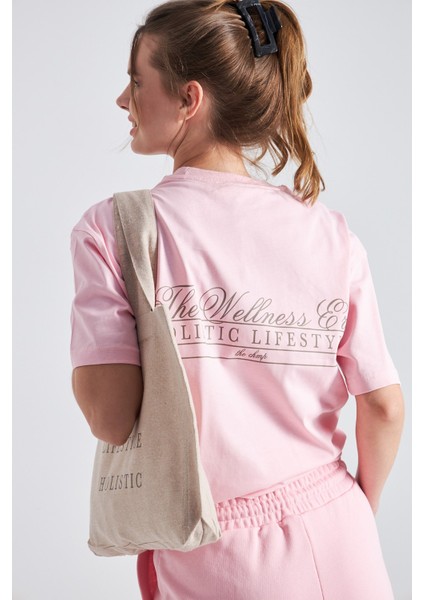The Wellness Era Baskılı %100 Pamuk Oversize Kadın Tişört