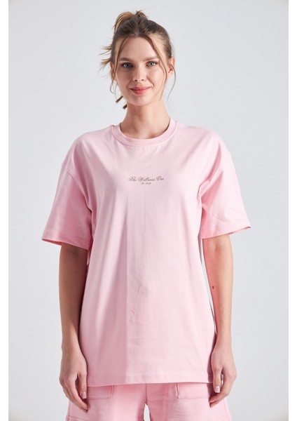 The Wellness Era Baskılı %100 Pamuk Oversize Kadın Tişört fırsatları