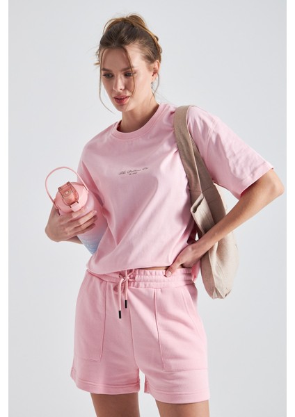 The Wellness Era Baskılı %100 Pamuk Oversize Kadın Tişört modelleri