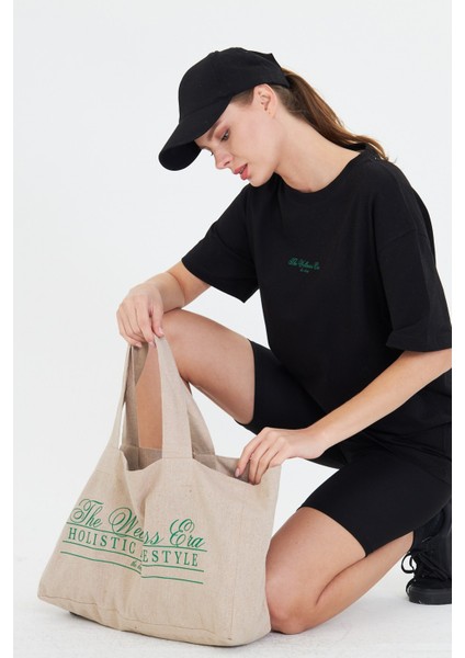 The Wellness Era Baskılı %100 Pamuk Oversize Kadın Tişört fırsatları