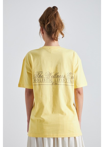 The Wellness Era Baskılı %100 Pamuk Oversize Kadın Tişört modelleri