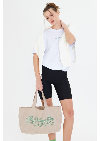 The Wellness Era Baskılı %100 Pamuk Oversize Kadın Tişört fırsatları