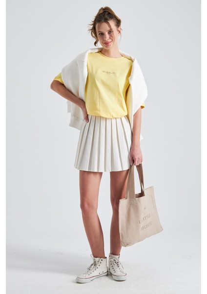 The Wellness Era Baskılı %100 Pamuk Oversize Kadın Tişört indirimleri