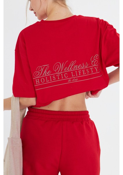 The Wellness Era Baskılı %100 Pamuk Oversize Kadın Tişört