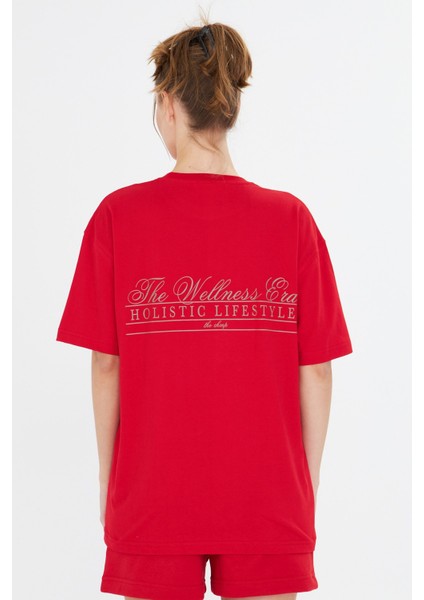 The Wellness Era Baskılı %100 Pamuk Oversize Kadın Tişört modelleri
