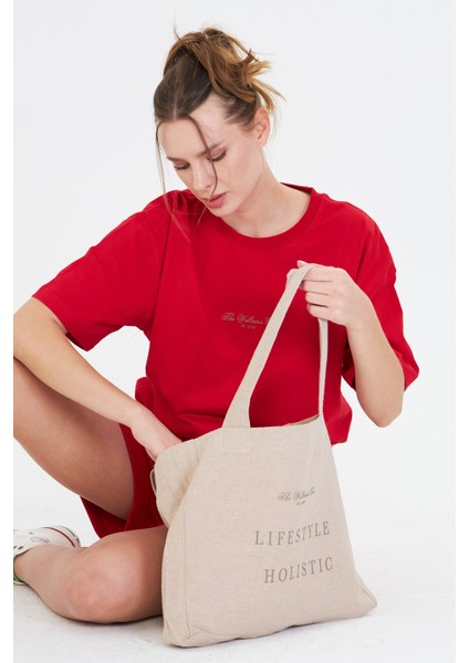 The Wellness Era Baskılı %100 Pamuk Oversize Kadın Tişört indirimleri