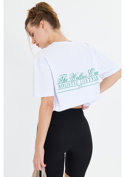 The Wellness Era Baskılı %100 Pamuk Oversize Kadın Tişört indirimleri