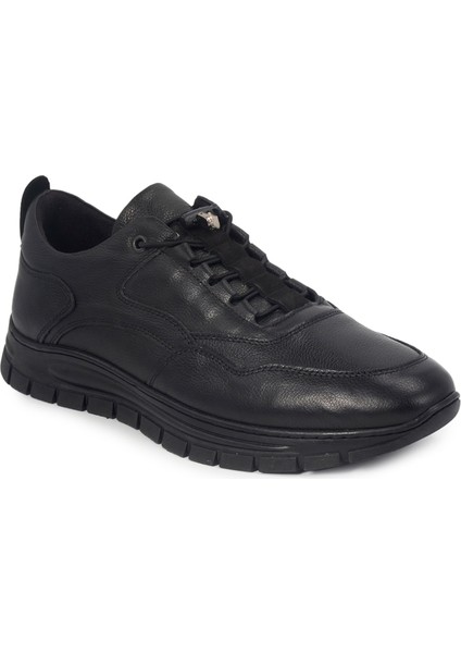 Siyah Deri Sneakers Erkek Ayakkabı
